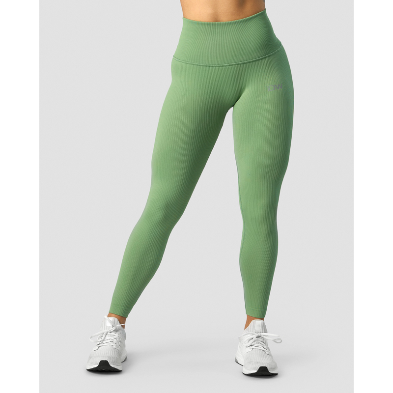 Ribbed Define Seamless Pocket Tights Light Green-Naisten trikoot ja leggingsit-ICANIWILL-XS-Aminopörssi