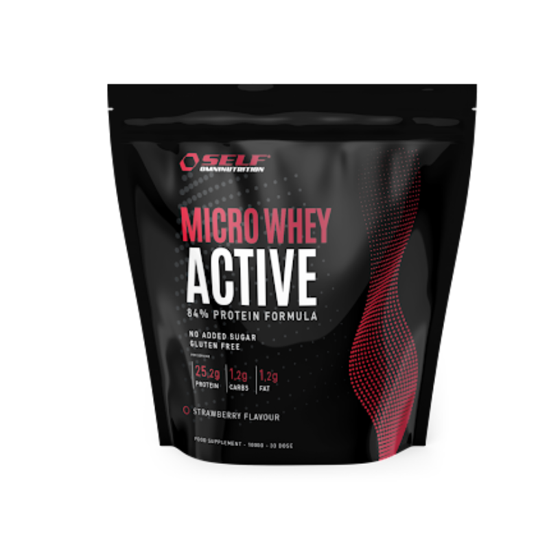 Micro Whey Active, 1kg-Heraisolaatti-SELF omninutrition-Strawberry-Aminopörssi