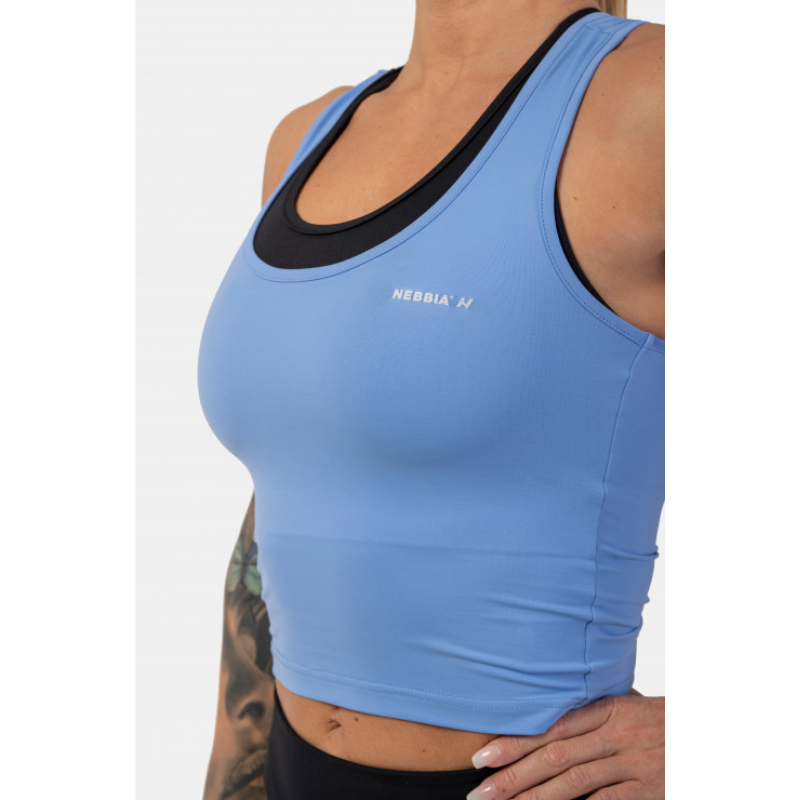 Sporty Slim-Fit Crop Tank Top 422 blue-Naisten lyhythihaiset ja topit-Nebbia-XS-Aminopörssi