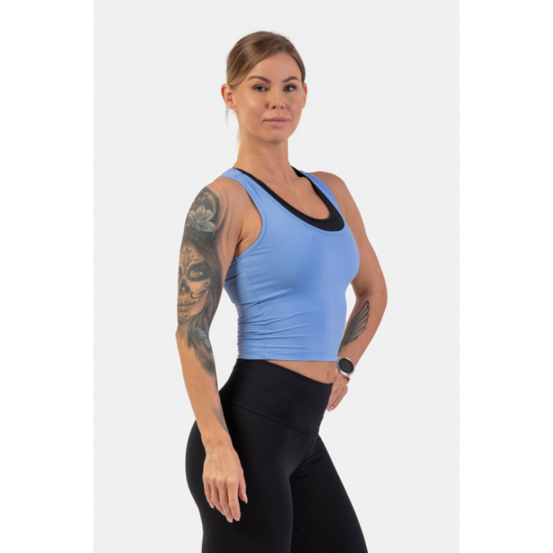 Sporty Slim-Fit Crop Tank Top 422 blue-Naisten lyhythihaiset ja topit-Nebbia-XS-Aminopörssi