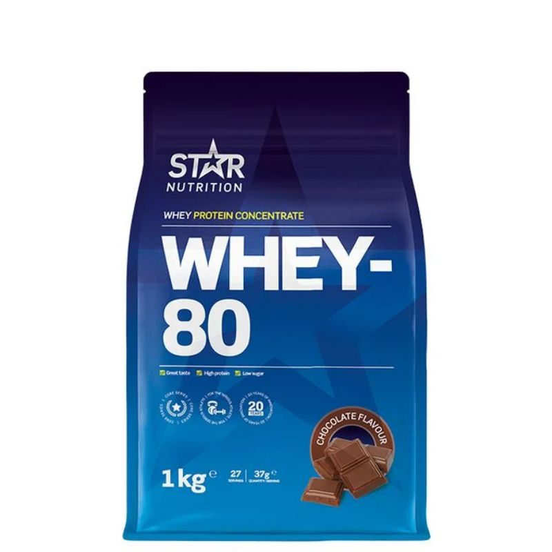 Whey-80®, 1kg-Herakonsentraatti-Star Nutrition-Chocolate-Aminopörssi