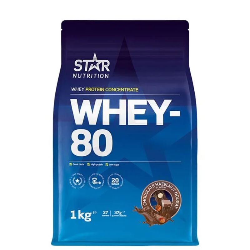 Whey-80®, 1kg-Herakonsentraatti-Star Nutrition-Chocolate Hazelnut Nougat-Aminopörssi