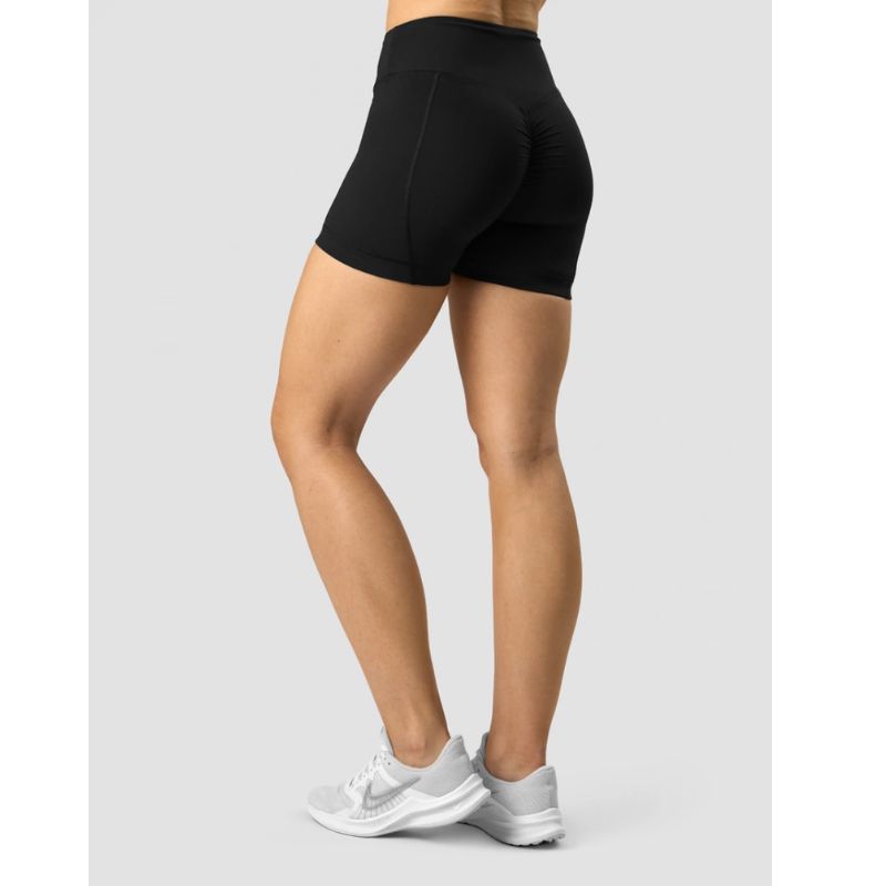 Scrunch V-shape Shorts Black-Naisten shortsit-ICANIWILL-Aminopörssi