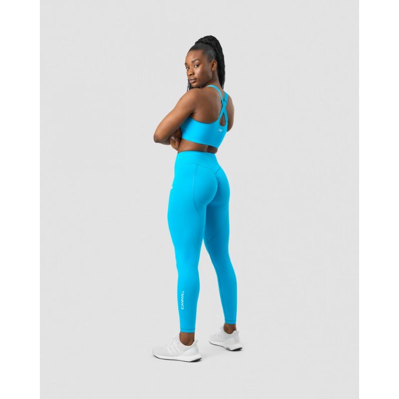 Scrunch V-shape Tights Blue-Naisten trikoot ja leggingsit-ICANIWILL-Aminopörssi