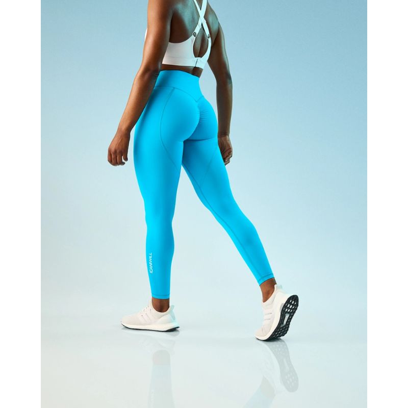 Scrunch V-shape Tights Blue-Naisten trikoot ja leggingsit-ICANIWILL-Aminopörssi