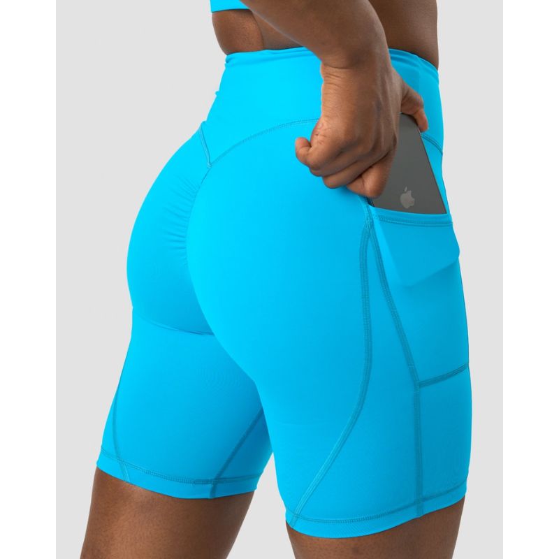 Scrunch V-shape pocket biker shorts, blue-Naisten trikoot ja leggingsit-ICANIWILL-XS-Aminopörssi