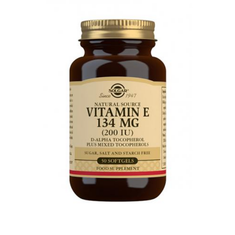 Vitamin E 134mg, 50 softgels-E-vitamiini-Solgar-Aminopörssi