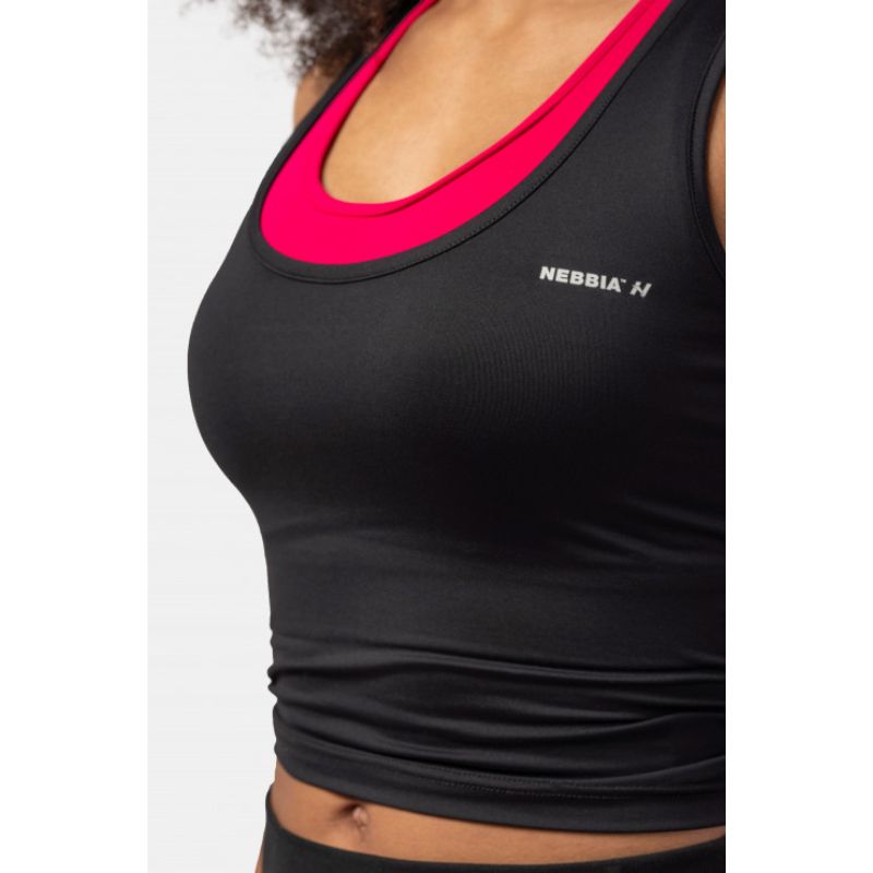 Sporty Slim-Fit Crop Tank Top 422 black-Naisten lyhythihaiset ja topit-Nebbia-XS-Aminopörssi