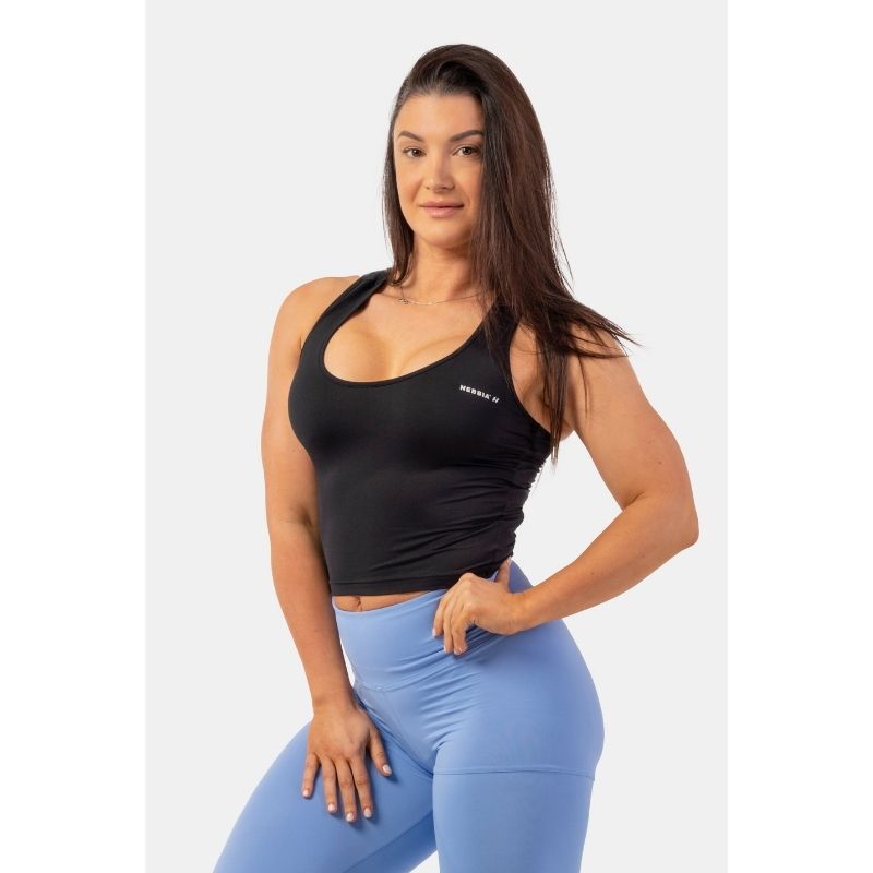 Sporty Slim-Fit Crop Tank Top 422 black-Naisten lyhythihaiset ja topit-Nebbia-XS-Aminopörssi