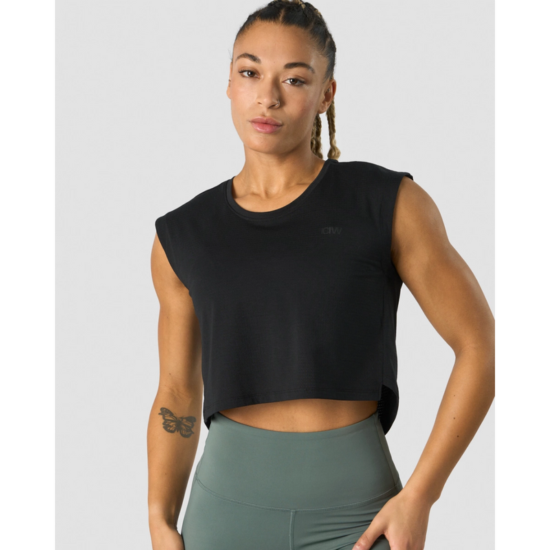 Stride Cropped Tank Wmn Black-Naisten lyhythihaiset ja topit-ICANIWILL-XS-Aminopörssi