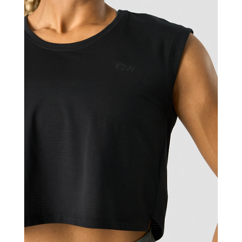 Stride Cropped Tank Wmn Black-Naisten lyhythihaiset ja topit-ICANIWILL-XS-Aminopörssi