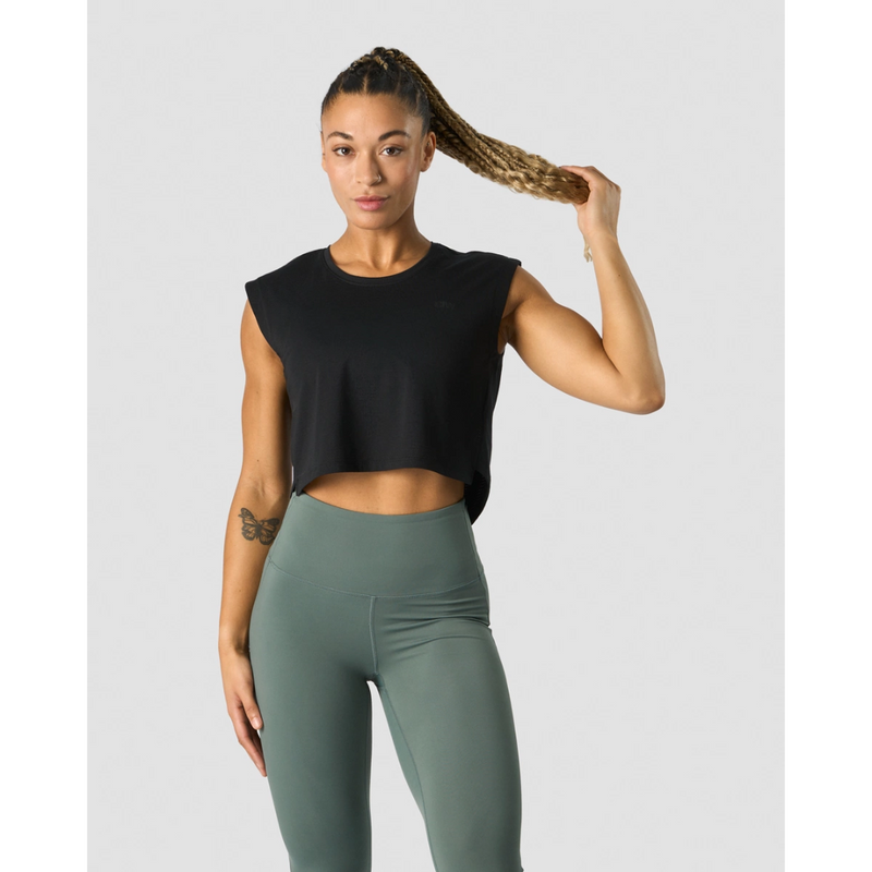 Stride Cropped Tank Wmn Black-Naisten lyhythihaiset ja topit-ICANIWILL-XS-Aminopörssi