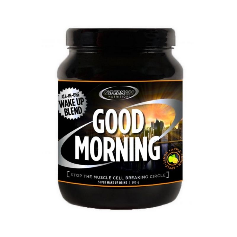 Good Morning, 500 g-Treenaajan aamujuoma-Supermass Nutrition-Apple-Lemon-Aminopörssi