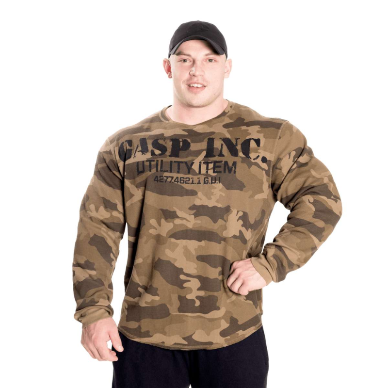 Thermal Gym Sweater, green camo-Miesten hupparit ja pitkähihaiset-GASP-M-Aminopörssi