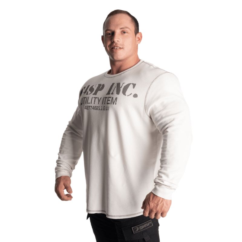 Thermal Gym Sweater, Off White-Miesten hupparit ja pitkähihaiset-GASP-M-Aminopörssi