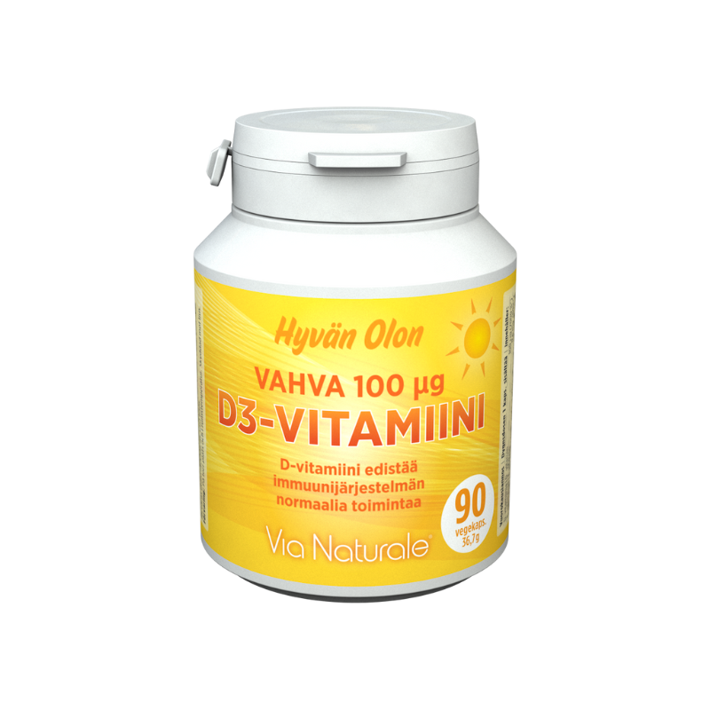 Hyvän Olon vahva D3-vitamiini, 90 kaps.-D-vitamiini-Via Naturale-Aminopörssi
