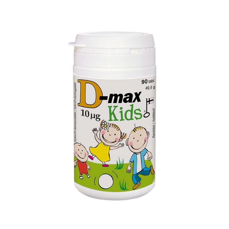 D-max KIDS 10 ug, 90 tabl.-D-vitamiini lapsille-Vitabalans-Aminopörssi