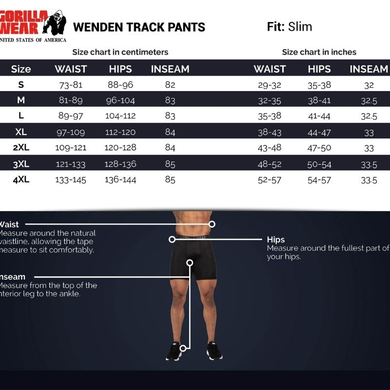Wenden Track Pants, musta/kulta-Miesten housut-Gorilla Wear-S-Aminopörssi