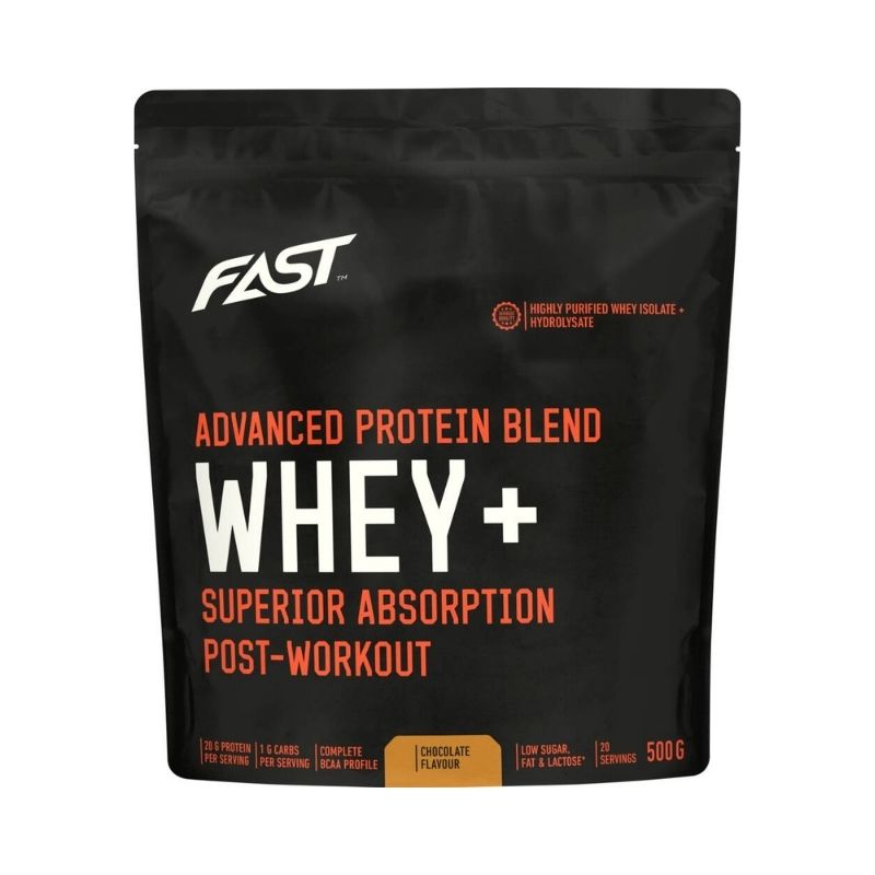 Whey+, 500 g-Heraproteiini-FAST-Suklaa-Aminopörssi