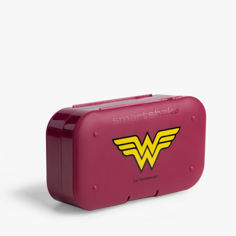 Pill Box Organizer, Wonder Woman-Rasiat ja mitat-SmartShake-Aminopörssi