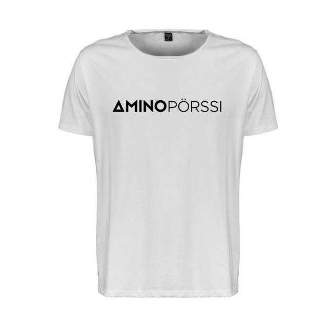 Miesten T-paita, valkoinen-Aminopörssi-S-Aminopörssi