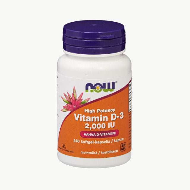 Vitamin D-3, 2000 IU-NOW® Foods-Aminopörssi