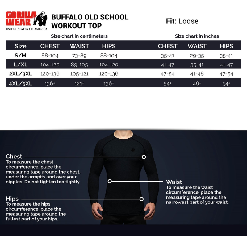 Buffalo Old School Workout Top, black/gray-Miesten T-paita-Gorilla Wear-S/M-Aminopörssi