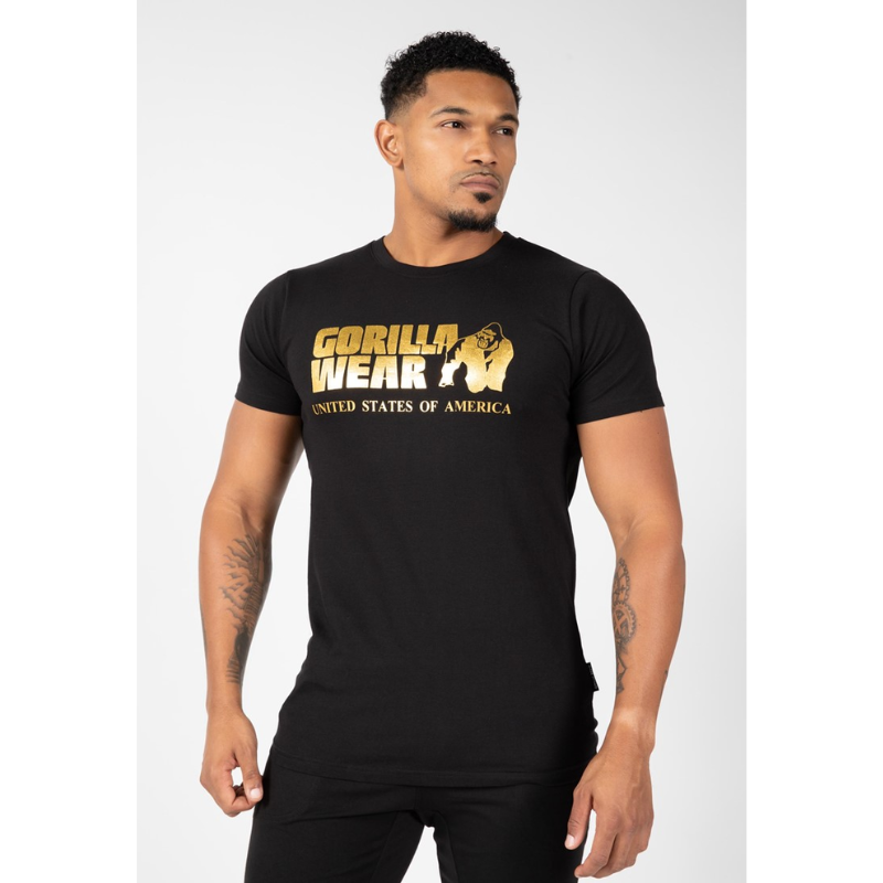 Classic T-shirt, black/gold-Miesten T-paita-Gorilla Wear-S-Aminopörssi