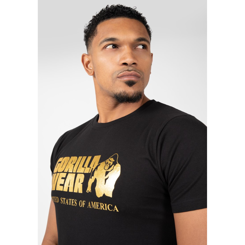 Classic T-shirt, black/gold-Miesten T-paita-Gorilla Wear-S-Aminopörssi