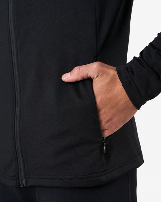 Outdoor Training Fleece Zip, musta-ICANIWILL-S-Aminopörssi