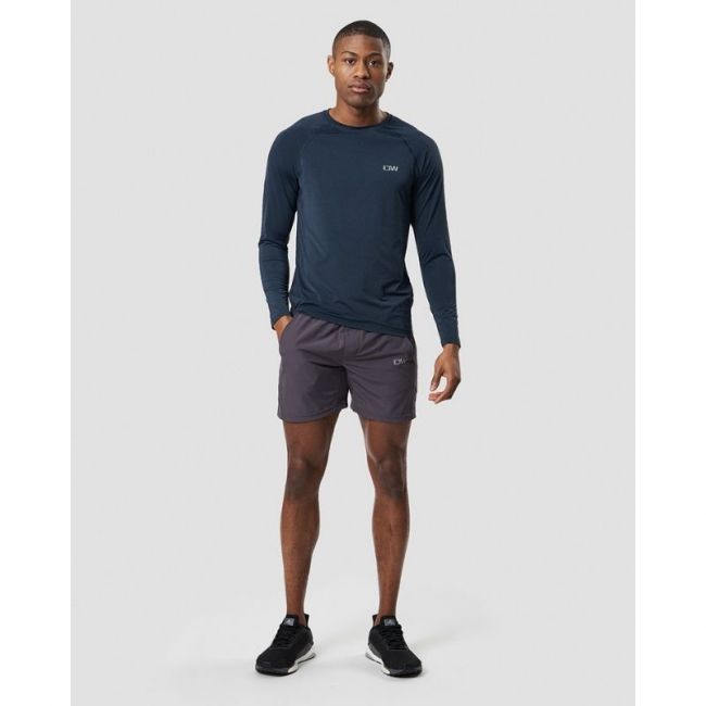 Workout Melange Long Sleeve Men, sininen-ICANIWILL-S-Aminopörssi