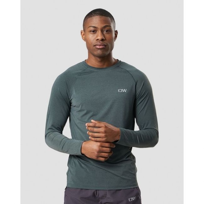 Workout Melange Long Sleeve Men, vihreä-ICANIWILL-S-Aminopörssi