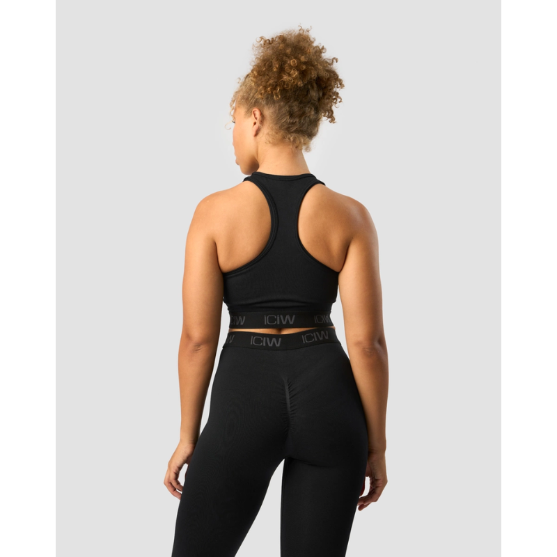 Define Logo Seamless Cropped Tank Top Black-Naisten urheiluliivit-ICANIWILL-XS-Aminopörssi