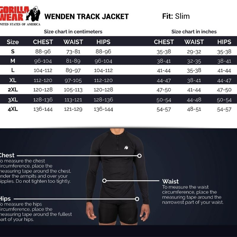Wenden Track Jacket, musta/kulta-Miesten treenitakki-Gorilla Wear-S-Aminopörssi
