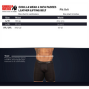 4 Inch Padded Leather Lifting Belt, black/gray-Nostovyö-Gorilla Wear-S/M-Aminopörssi