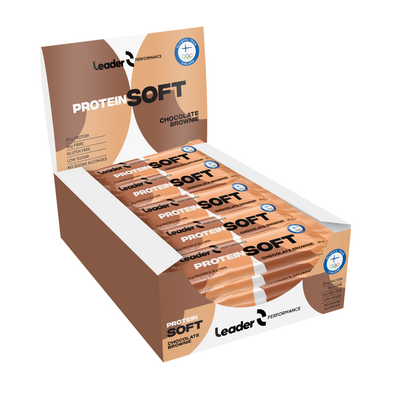 Performance Protein Soft Bar, 60g x 24kpl-Proteiinipatukka-LEADER Foods-Chocolate Brownie-Aminopörssi