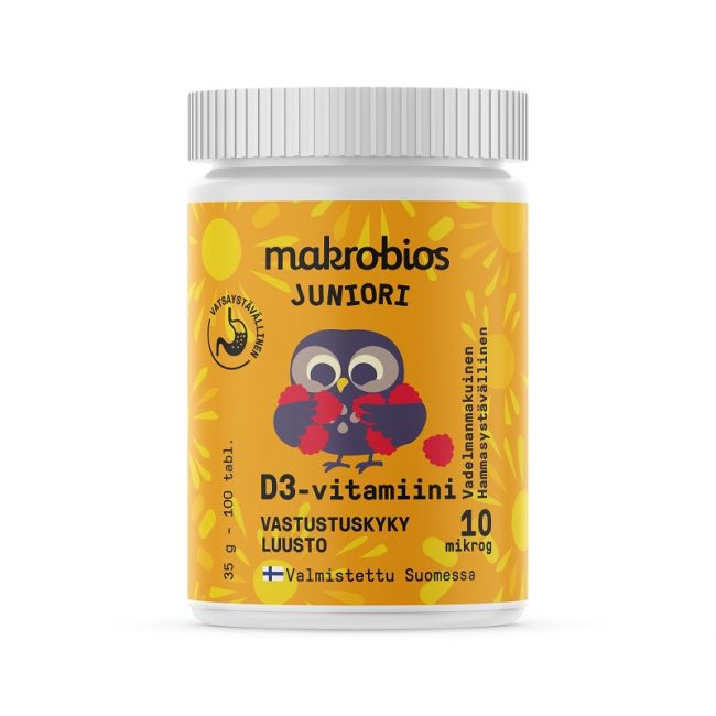 Juniori D-vitamin 10 mcg-Makrobios-Aminopörssi
