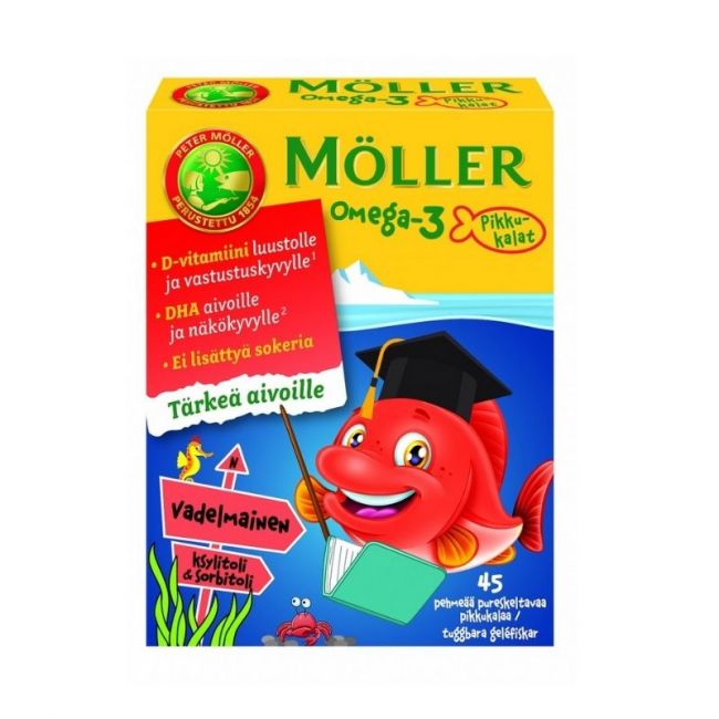 Omega-3 Pikkukalat vadelma-Möller-Aminopörssi