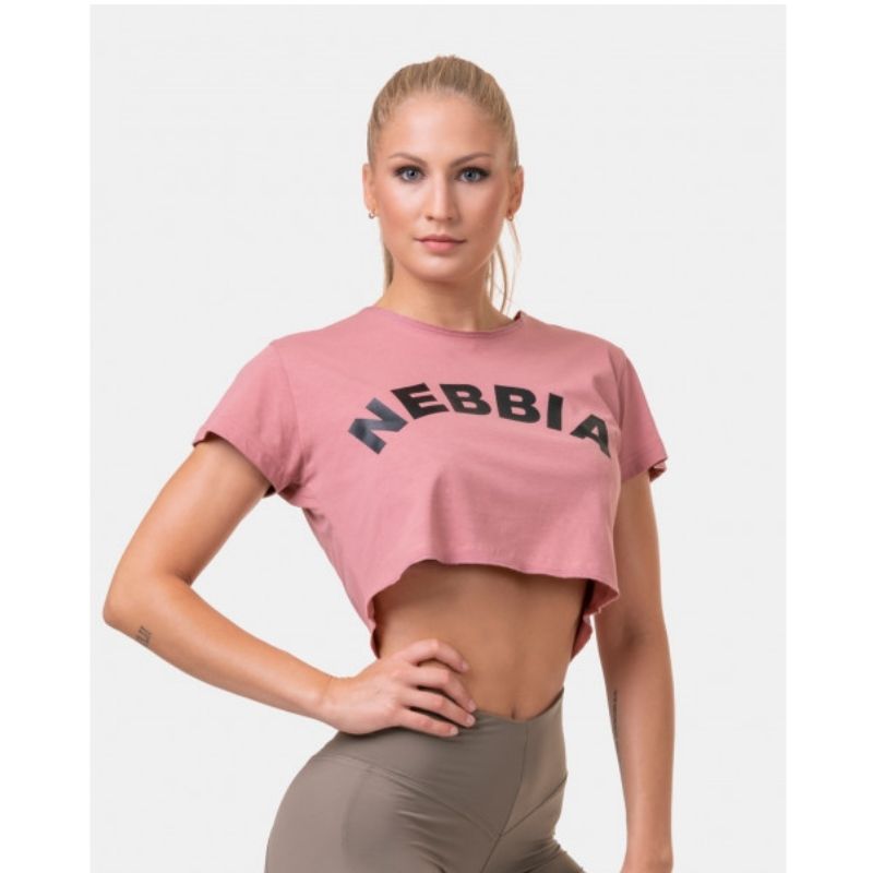 Loose Fit & Sporty Crop Top 583, old rose-Naisten t-paita lyhyt malli-Nebbia-S-Aminopörssi