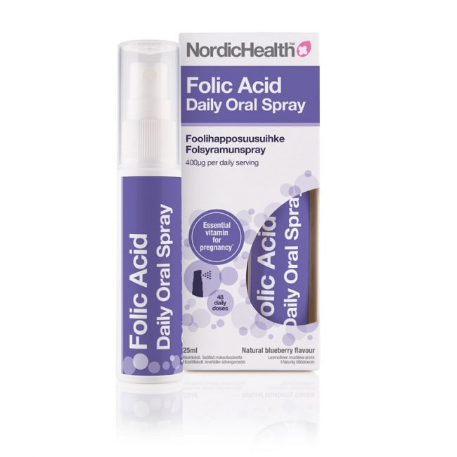 Foolihappo (metyylifolaattimuotoinen) suusuihke-Nordic Health Sprays-Aminopörssi