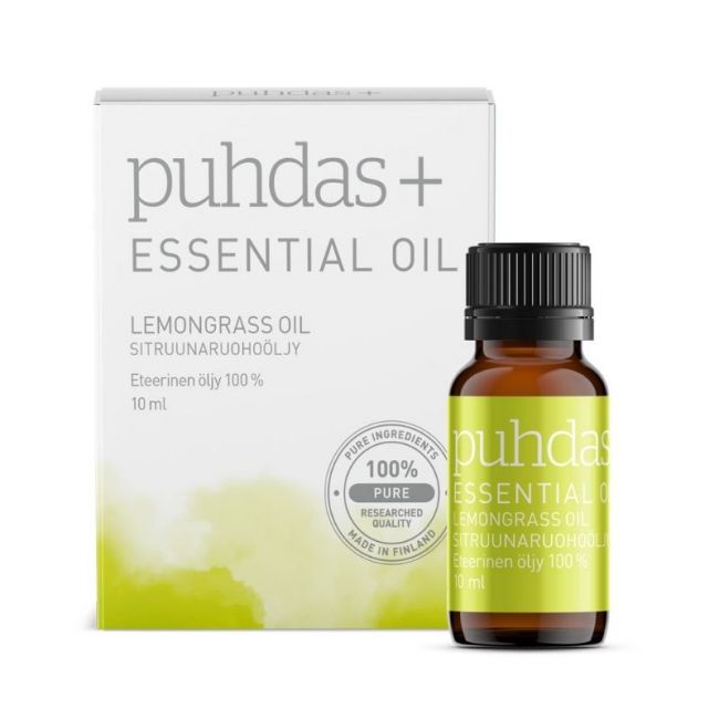 Eteerinen Sitruunaruohoöljy, 10 ml-Puhdas+-Aminopörssi