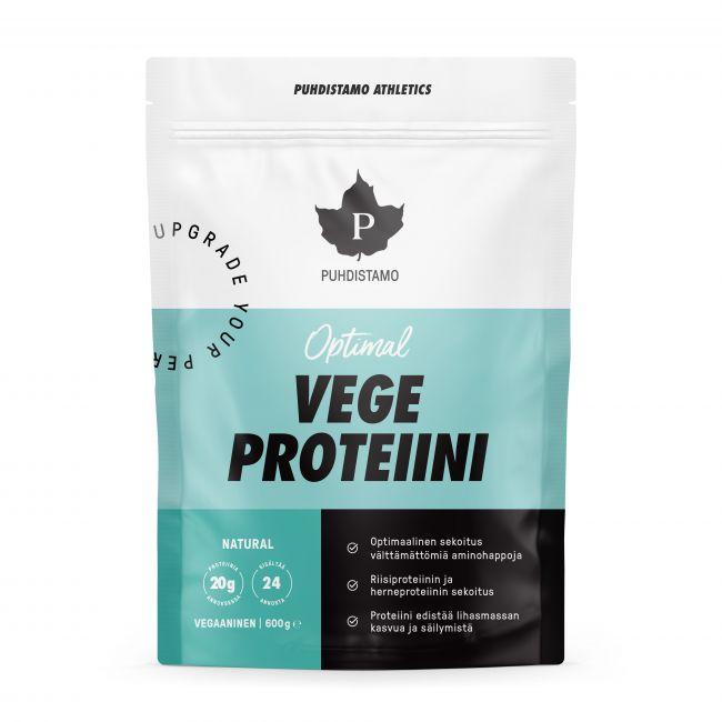 Optimal Vegeproteiini, 600 g-Kasviproteiini-Puhdistamo-Natural-Aminopörssi