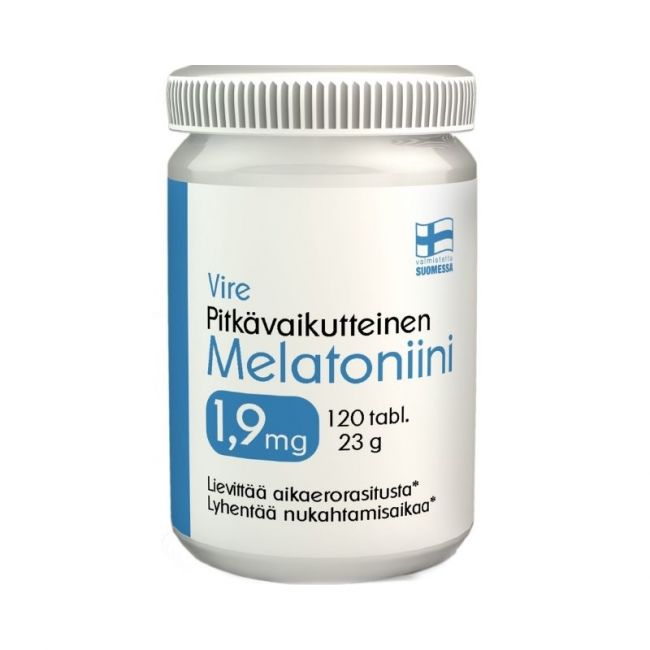 Melatoniini 1,9 mg pitkävaikutteinen, 120 tabl.-Vire-Aminopörssi