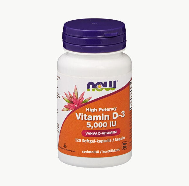 Vitamin D-3, 5000 IU-NOW® Foods-Aminopörssi