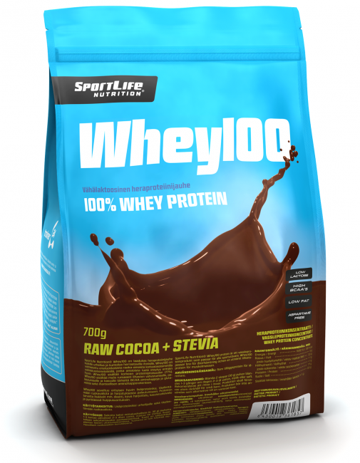 Whey100 Stevia-SportLife Nutrition-Raaka kaakao-Aminopörssi