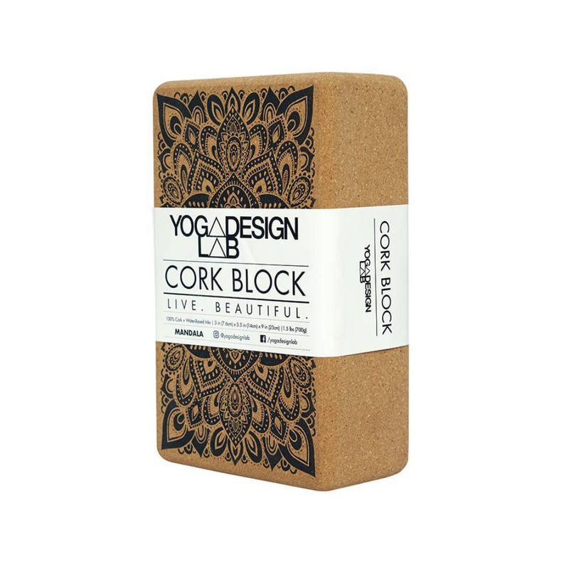 Cork Yoga Block, Mandala Black-Joogablokki-Yoga Design Lab-Aminopörssi